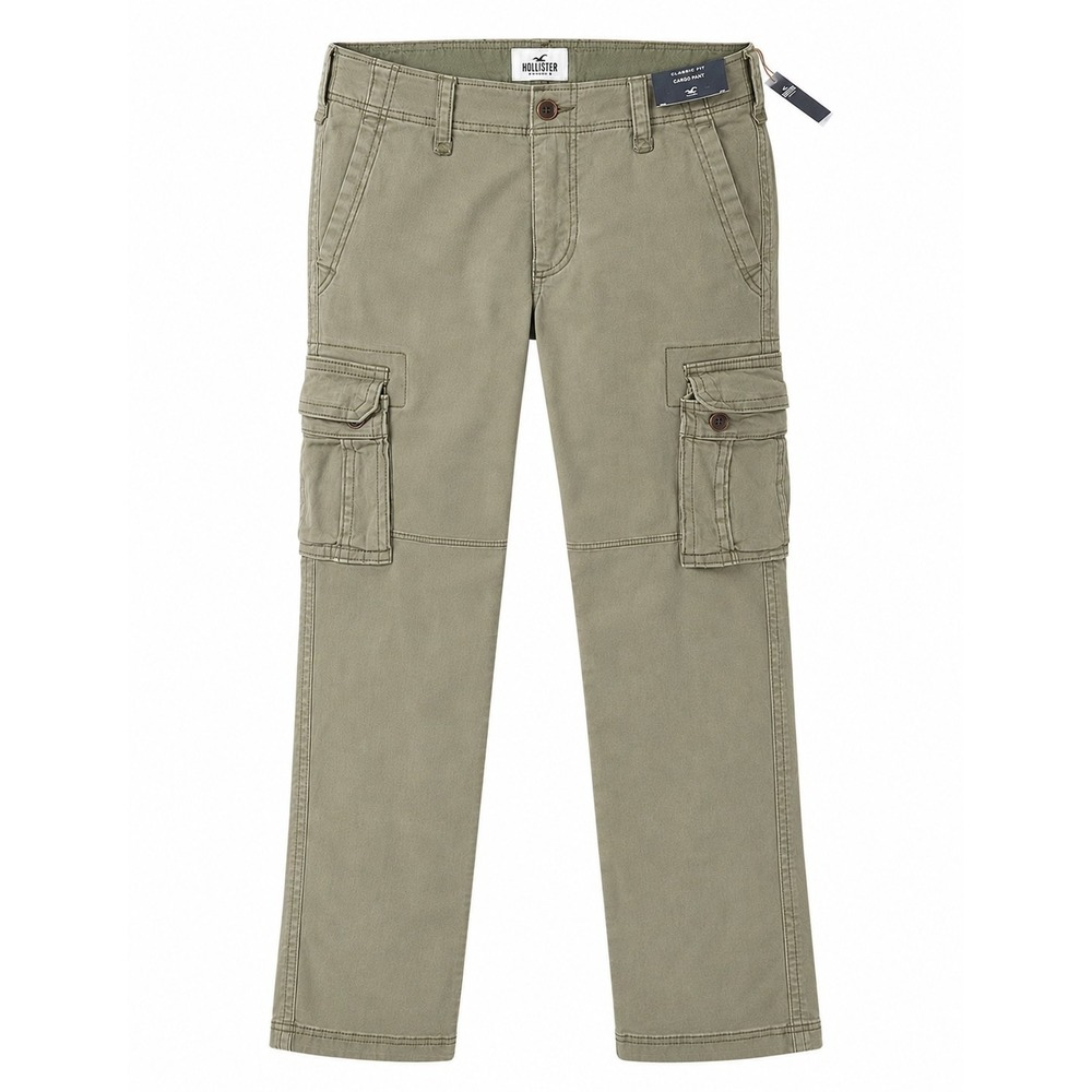 Hollister Epic Flex Utility Cargo Pants Men's 30x32 Olive Green Stretch Slim NWT